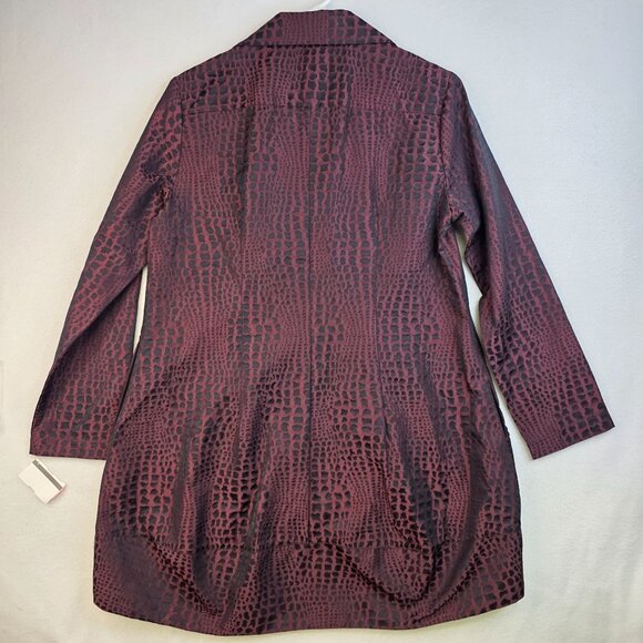 Sun Kim XS Crocodile Asymmetrical Lagenlook Button Front Blazer USA Designer